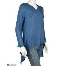 Сорочка жіноча на літо (5 шт. р.сетка L-2XL) синій  "Kalabok"