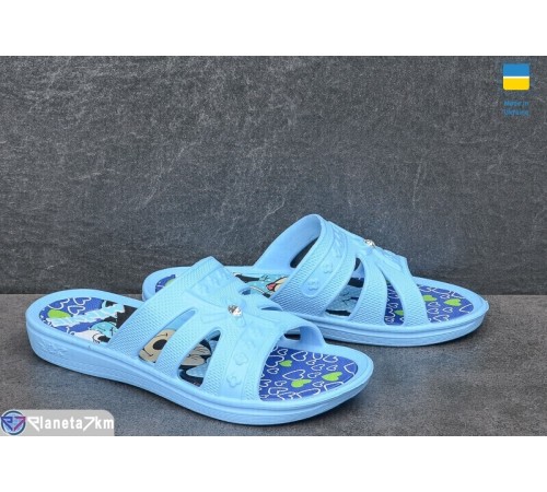 Шлепки дитячі на літо (6 пар р.30-35) блакитний "LEO" Шлепки дитячі на літо (6 пар р.30-35) блакитний "LEO"