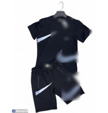Спортивний костюм чоловічий на літо (5 шт. р.сетка L-3XL) чорний  "Peton"
