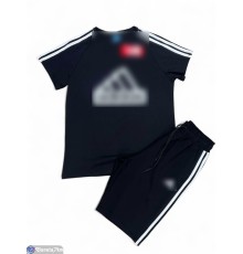 Спортивний костюм чоловічий на літо (5 шт. р.сетка M-3XL) чорний  "Peton"