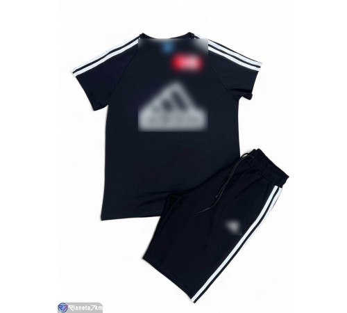Спортивний костюм чоловічий на літо (5 шт. р.сетка M-3XL) чорний  "Peton"