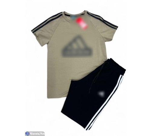 Спортивний костюм чоловічий на літо (5 шт. р.сетка M-3XL) хакі  "Peton"