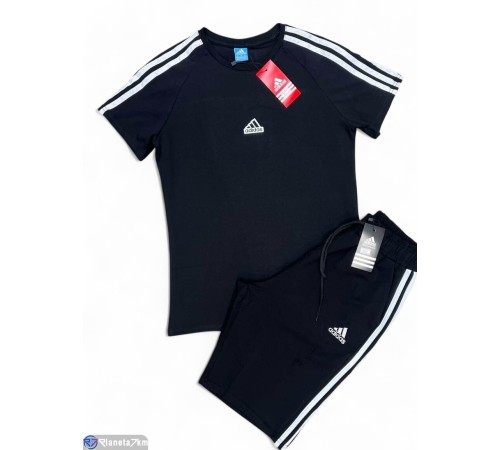 Спортивний костюм чоловічий на літо (5 шт. р.сетка L-3XL) чорний  "Peton"