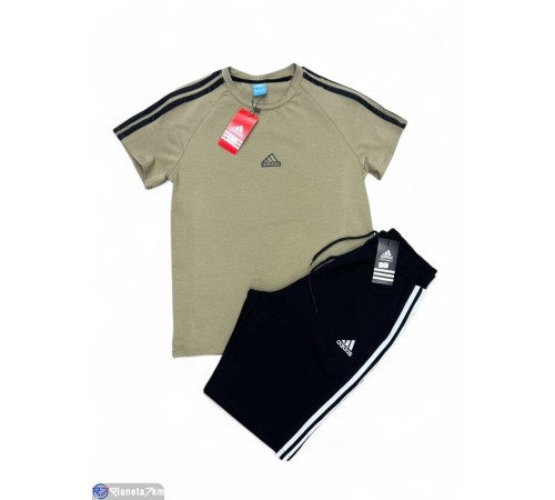 Спортивний костюм чоловічий на літо (5 шт. р.сетка L-3XL) хакі "Peton" Спортивний костюм чоловічий на літо (5 шт. р.сетка L-3XL) хакі "Peton"