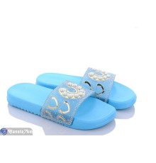 Шлепки жіночі на літо (12 пар р.36-41) блакитний  "LAIFA"