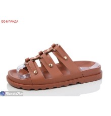 Шлепки жіночі на літо (8 пар р.36-41) коричневий  "QQ&Панда"