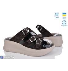 Шлепки жіночі на літо (6 пар р.36-40) коричневий  "Linda"