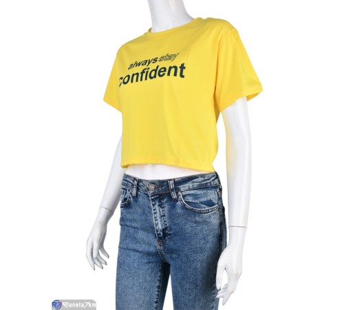 Футболка жіноча на літо (5 шт. р.сетка L-2XL) жовтий  "Kalabok"