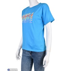 Футболка жіноча на літо (7 шт. р.сетка L-2XL) синій  "Kalabok"