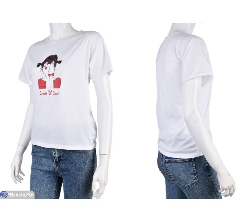 Футболка жіноча на літо (5 шт. р.сетка L-2XL) білий "Kalabok" Футболка жіноча на літо (5 шт. р.сетка L-2XL) білий "Kalabok"