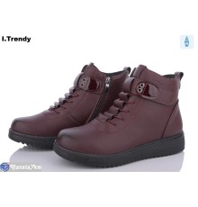 Черевики жіночі на весну/осінь (8 пар р.36-41) бордовий  "Trendy"