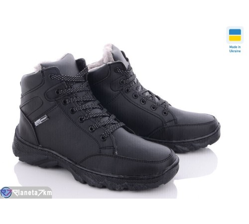 Черевики чоловічі на зиму (8 пар р.40-45) чорний  "LEOBAZA"