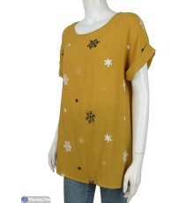 Блузка жіноча на літо (4 шт. р.сетка XL-4XL) жовтий  "Kalabok"