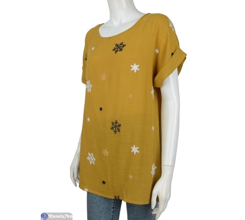 Блузка жіноча на літо (4 шт. р.сетка XL-4XL) жовтий  "Kalabok"