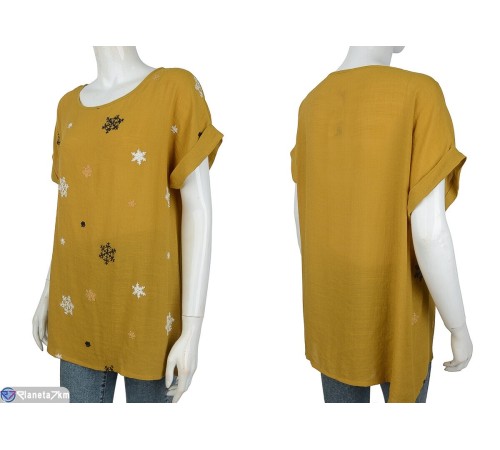 Блузка жіноча на літо (4 шт. р.сетка XL-4XL) жовтий  "Kalabok"