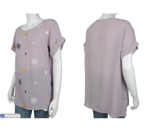 Блузка жіноча на літо (4 шт. р.сетка XL-4XL) рожевий  "Kalabok"