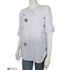 Блузка жіноча на літо (8 шт. р.сетка XL-4XL) білий  "Kalabok"