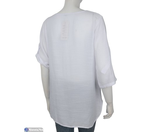 Блузка жіноча на літо (8 шт. р.сетка XL-4XL) білий  "Kalabok"