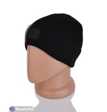Шапка чоловіча на зиму (5 шт. р.сетка One size) чорний  "CAROLLA"