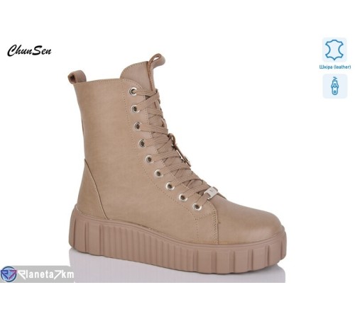 Черевики жіночі на зиму (8 пар р.36-41) коричневий  "Chunsen"