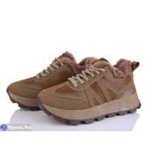 Кросівки жіночі на зиму (8 пар р.36-41) коричневий  "LOREDANA"
