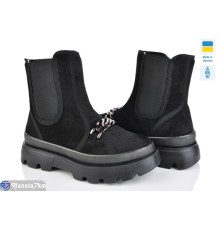 Черевики жіночі на зиму (6 пар р.37-41) чорний  "LEOBAZA"