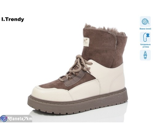 Черевики жіночі на зиму (6 пар р.37-42) коричневий  "Trendy"