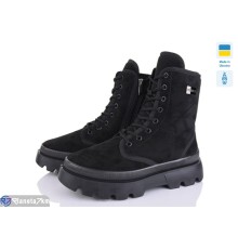 Черевики жіночі на зиму (6 пар р.37-41) чорний  "LEOBAZA"