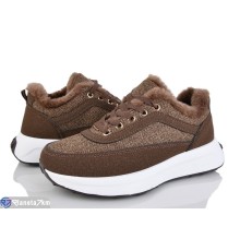 Кросівки жіночі на зиму (8 пар р.36-41) коричневий  "LOREDANA"