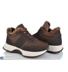 Кросівки жіночі на зиму (8 пар р.36-41) коричневий  "LOREDANA"
