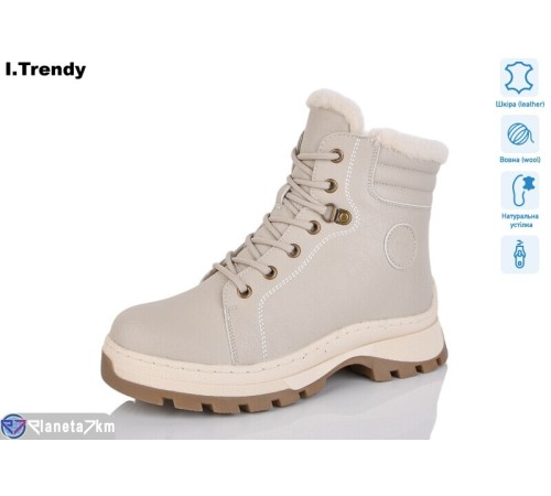 Черевики жіночі на зиму (6 пар р.36-41) бежевий  "Trendy"