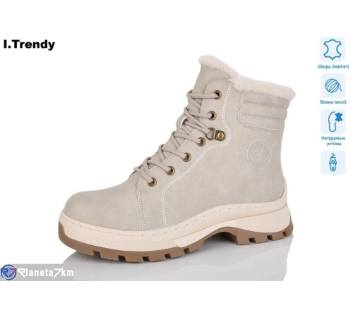 Черевики жіночі на зиму (6 пар р.36-41) бежевий  "Trendy"