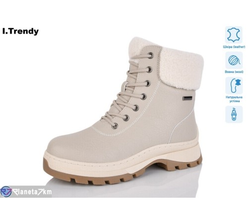 Черевики жіночі на зиму (6 пар р.36-41) бежевий  "Trendy"