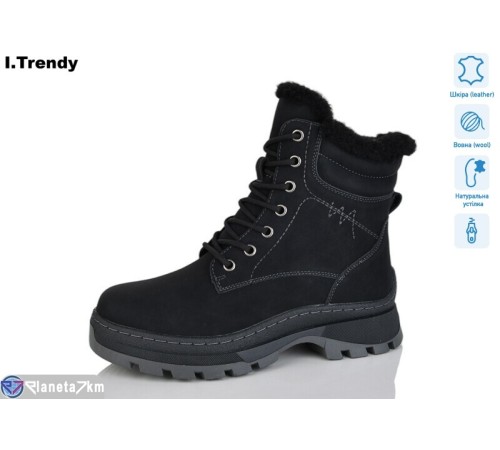Черевики жіночі на зиму (6 пар р.36-41) чорний  "Trendy"