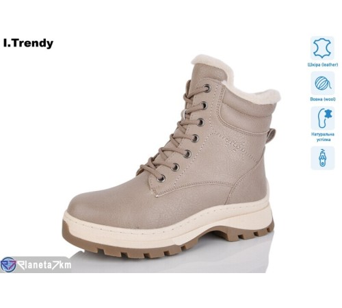 Черевики жіночі на зиму (6 пар р.36-41) коричневий  "Trendy"