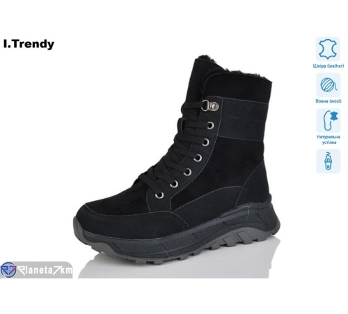 Черевики жіночі на зиму (6 пар р.36-41) чорний  "Trendy"