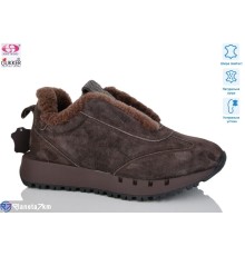Кросівки жіночі на зиму (8 пар р.36-40) коричневий  "Gukkcr"