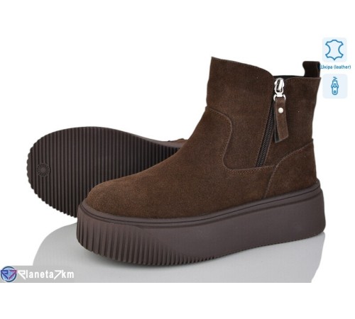 Черевики жіночі на зиму (6 пар р.36-41) коричневий  "Kenoa"