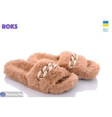 Тапки жіночі на весну/осінь (12 пар р.36-41) коричневий  "Roks" Тапки жіночі на весну/осінь (12 пар р.36-41) коричневий  "Roks"