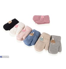 Рукавиці дитячі на зиму (12 шт. р.сетка One size) мікс  "KaPira"