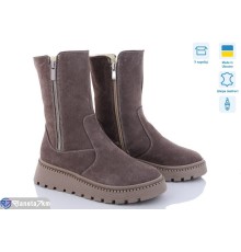 Черевики жіночі на зиму (8 пар р.36-41) коричневий  "FOX"