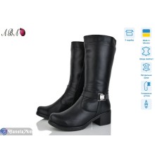 Чоботи жіночі на зиму (8 пар р.39-42) чорний  "Aba"