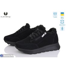 Кросівки жіночі на зиму (8 пар р.36-41) чорний  "Alex Bens"
