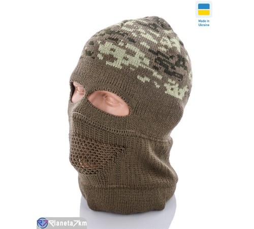 Балаклава чоловіча на зиму (5 шт. р.сетка One size) хакі  "KINDER" Балаклава чоловіча на зиму (5 шт. р.сетка One size) хакі  "KINDER"