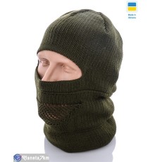 Балаклава чоловіча на зиму (5 шт. р.сетка One size) зелений  "KINDER"