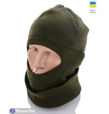 Балаклава чоловіча на зиму (5 шт. р.сетка 56-60) зелений  "KINDER"