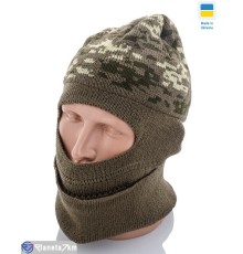 Балаклава чоловіча на зиму (5 шт. р.сетка 56-60) хакі  "KINDER"
