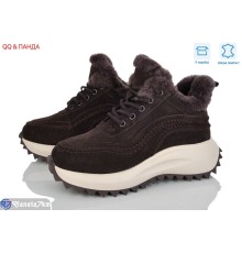 Кросівки жіночі на зиму (8 пар р.36-41) коричневий  "QQ&Панда"