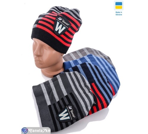 Дитяча шапка на зиму (5 шт. р.сетка One size) мікс  "KINDER" Дитяча шапка на зиму (5 шт. р.сетка One size) мікс  "KINDER"
