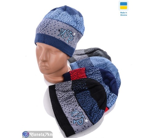 Дитяча шапка на зиму (5 шт. р.сетка One size) мікс  "KINDER" Дитяча шапка на зиму (5 шт. р.сетка One size) мікс  "KINDER"